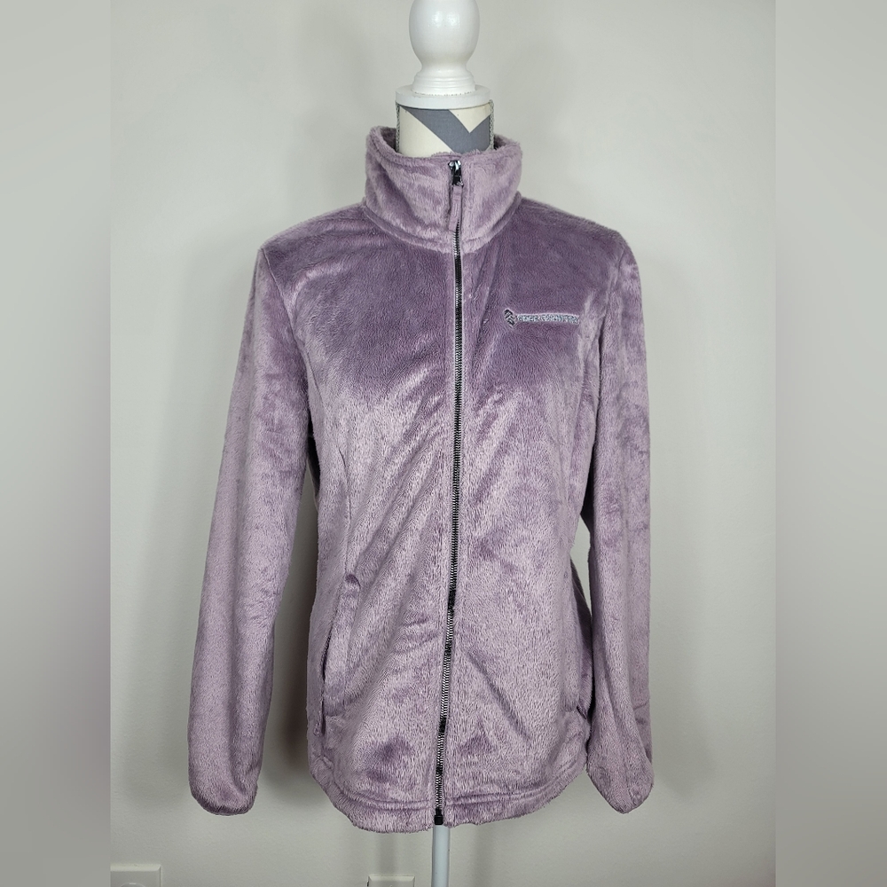 Free Country Women's Sz M Plush Butter Zip Up Jacket Mauve Purple